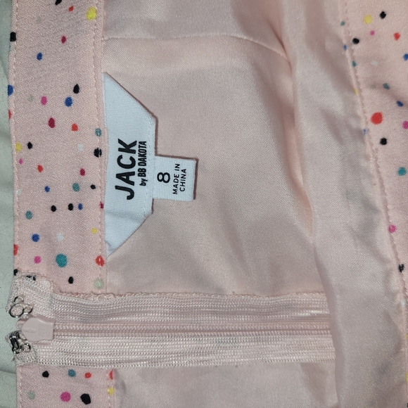 Jack By BB Dakota Pink Polka Dot Skirt 8 - Picture 3 of 4